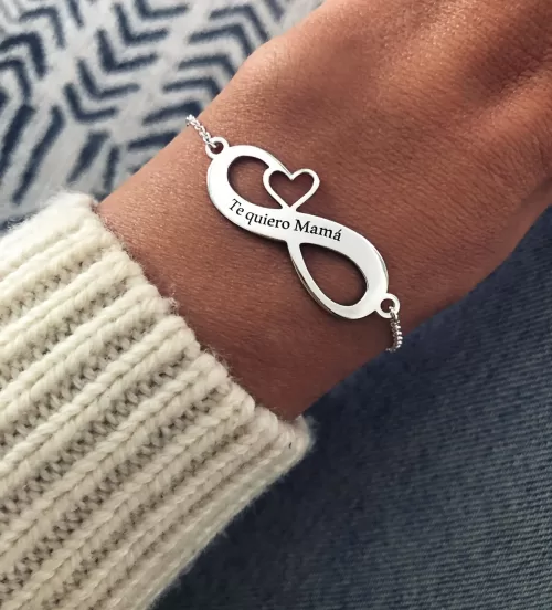 pulsera infintio te quiero mama plata